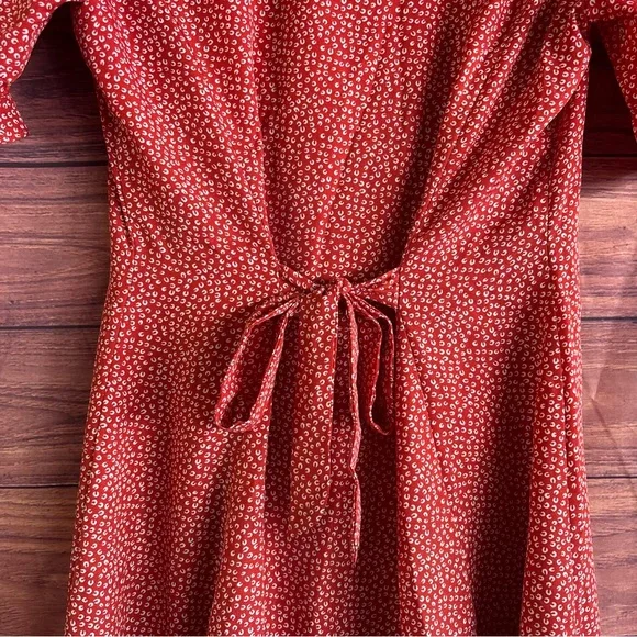 Lulus Castana Rust Red Print Button-Up Dress - Picture 6 of 10